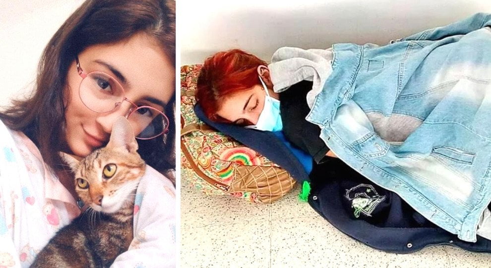 22enne con il covid sdraiata a terra in attesa di un letto in ospedale, poi muore, la mamma pubblica la foto