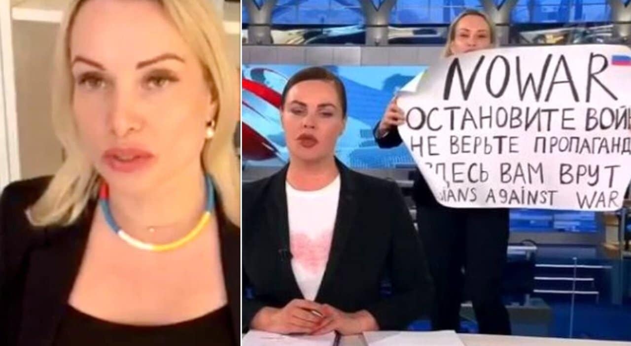 Marina Ovsyannikova , la giornalista russa anti invasione Ucraina “La mia vita è come un thriller, ho paura per i miei figli”