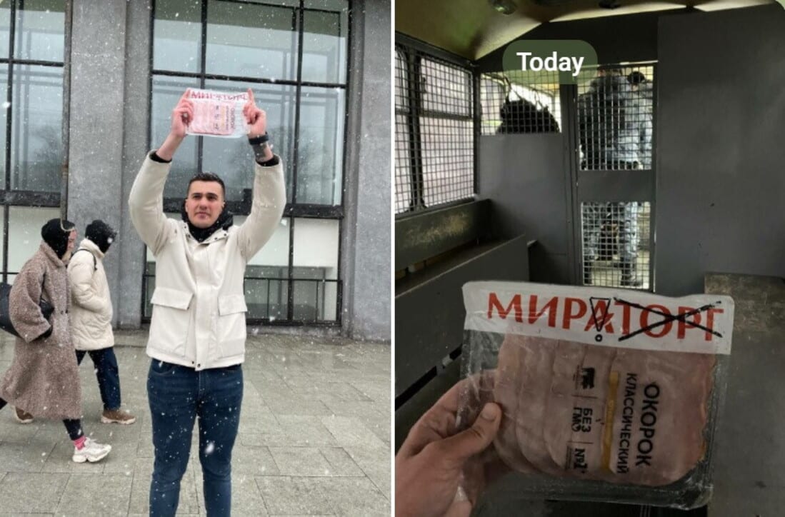 Mosca, acquista una confezione di affettato, scrive sulla busta “pace” e viene arrestato