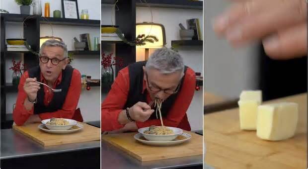 Spaghetti alle vongole preparati con burro, Bruno Barbieri condivide il video e i suoi follower si infuriano, “E lei sarebbe uno chef stellato?”