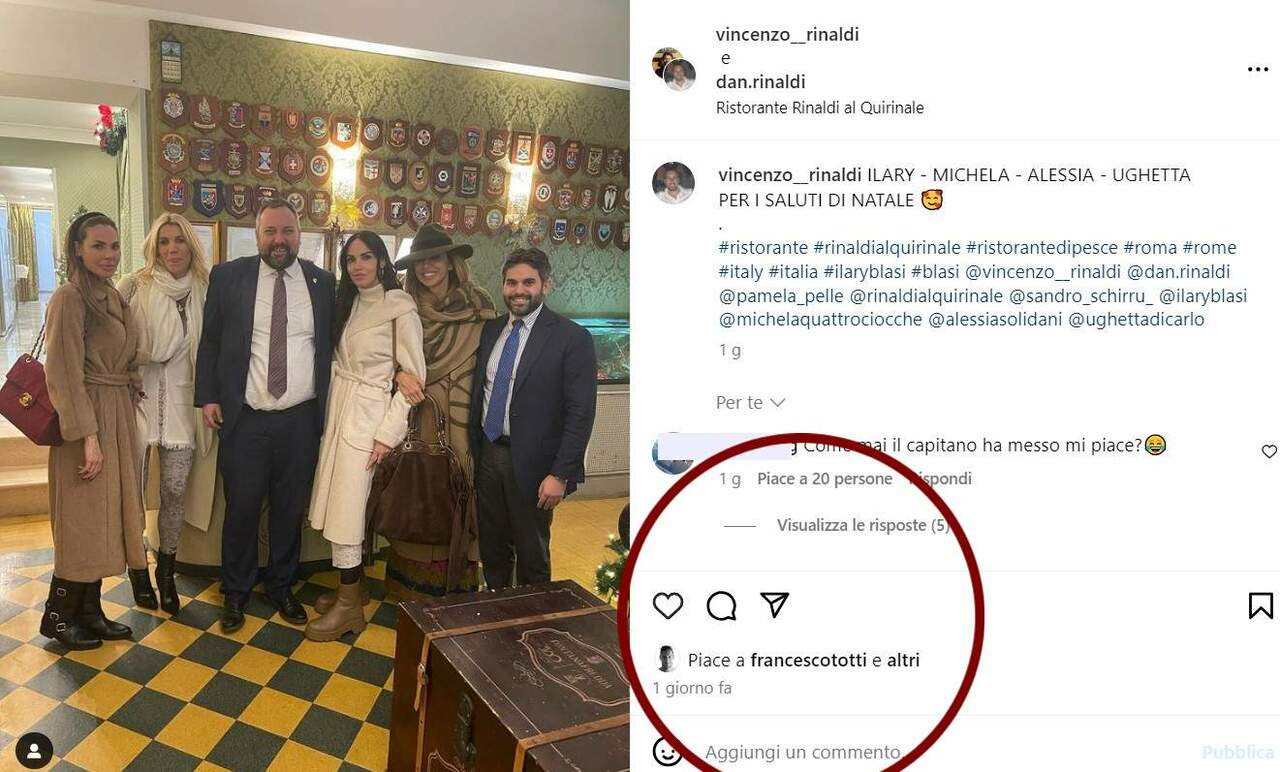 Francesco Totti ha messo "like" a una foto di Ilary Blasi, scatenando speculazioni tra i fan su un possibile riavvicinamento.