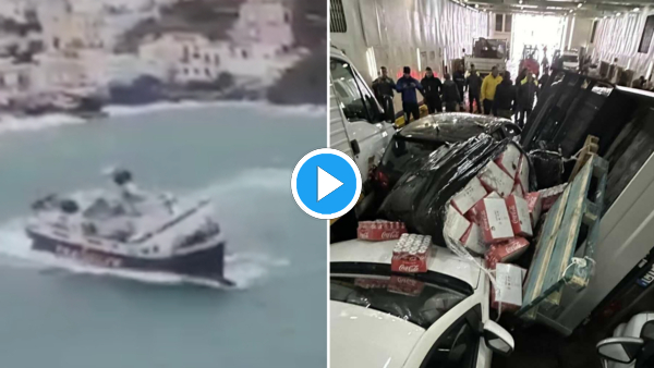 Attimi di paura a Ponza, traghetto rischia di ribaltarsi travolto da onde alte più di 8 metri, auto rovesciate e alcuni passeggeri feriti
