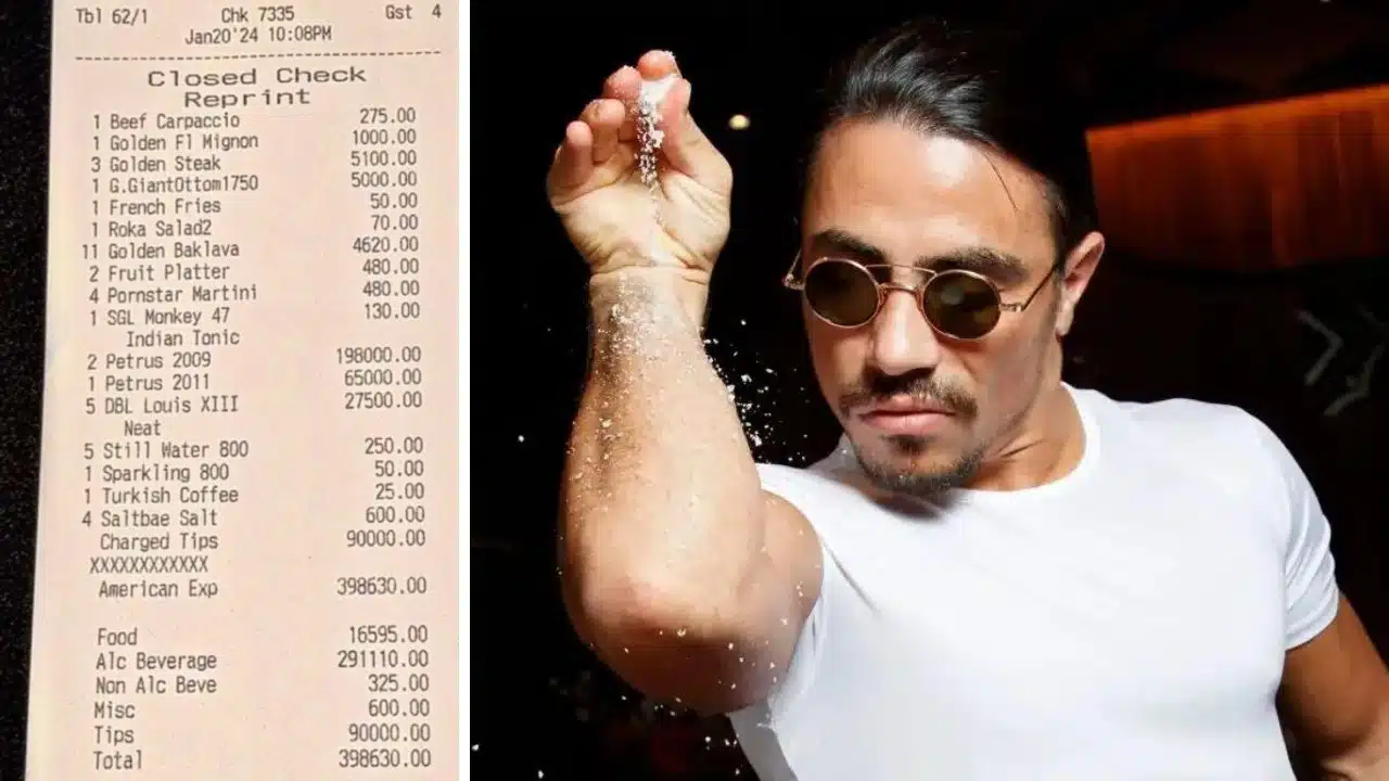Una foto postata da Salt Bae mostra un conto di 100mila euro pagato da quattro clienti nel suo ristorante di Dubai, scatenando dibattiti e critiche online.
