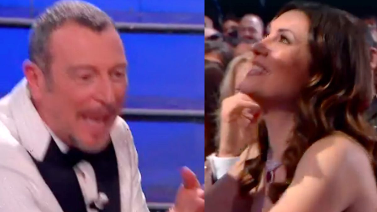 Sanremo 2024, Amadeus rimprovera la moglie Giovanna in diretta “Ma cosa stai facendo”